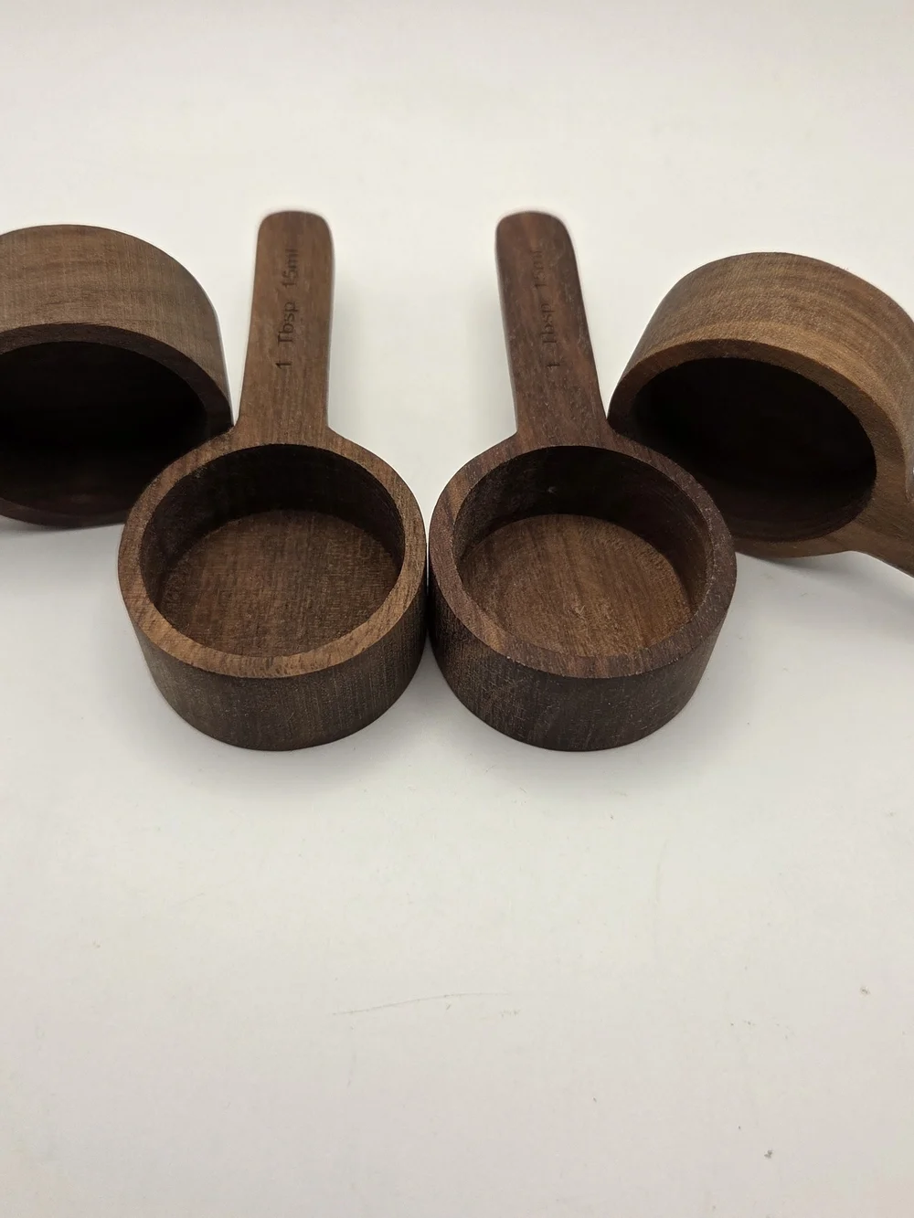 4 Pcs Coffee Wooden Scoop for Canisters Jars 15ml 1 Tablespoon Small Coffee